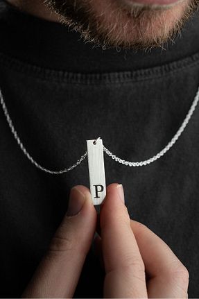 گردنبند نقره طوسی مردانه 925 عیار Vetro Silver - کد 873912619