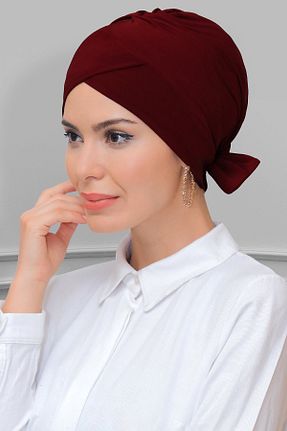 کلاه شنای حجاب زرشکی زنانه HÜRREM BONE - کد 215075480