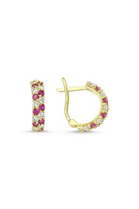 گوشواره طلا سفید بچه گانه 14 عیار Sembol Gold - کد 48012228