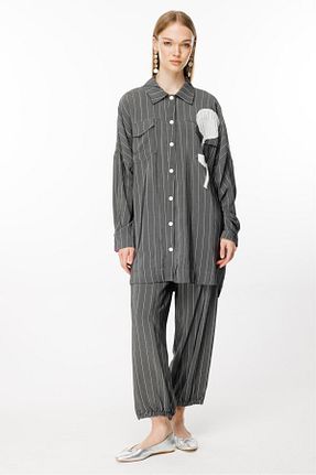 ست بالاتنه و پائین تنه حجاب مشکی زنانه رگولار Ghisa - کد 837154497