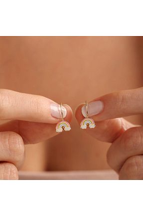 گوشواره طلا رنگی بچه گانه 8 عیار Sembol Gold - کد 733601471