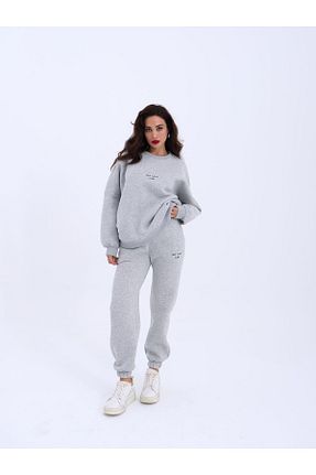 ست بالاتنه و پائین تنه طوسی زنانه بافتنی Womengrom - کد 873935483