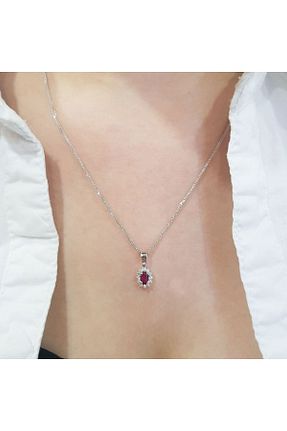 گردنبند الماس زرشکی 0,21 - 0,50 Sembol Gold - کد 41686325