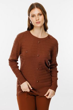 پلیور قهوه ای زنانه Kalp ON - کد 873960805