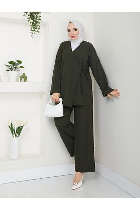 ست بالاتنه و پائین تنه سبز زنانه بافت MODA MAÇKA PARK - کد 873960291
