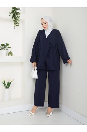 ست بالاتنه و پائین تنه سرمه ای زنانه بافت MODA MAÇKA PARK - کد 873960216
