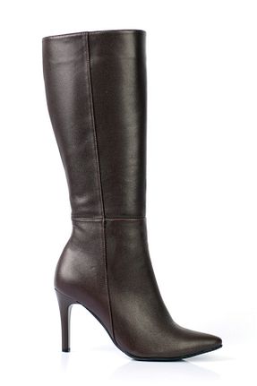 چکمه قهوه ای زنانه پاشنه متوسط (5-9 سانتی متر) KARVENSHOES - کد 873962842