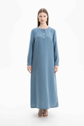 لباس حجاب سرمه ای زنانه رگولار Aker - کد 816004335