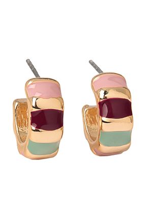 گوشواره جواهر رنگی روکش طلا Parfois - کد 874052525
