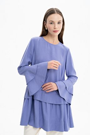 تونیک حجاب بنفش زنانه بافتنی Aker - کد 831019697