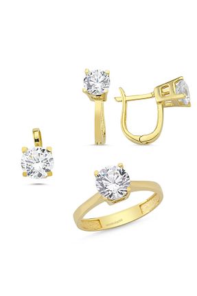 ست طلا طلائی زنانه زیرکن Sembol Gold - کد 35210129