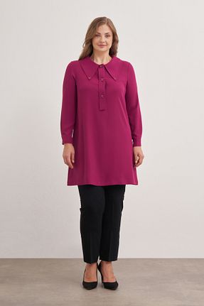 تونیک حجاب بنفش زنانه بافتنی Aker - کد 852827968