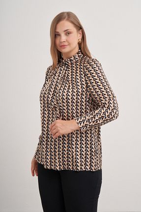 بلوز حجاب قهوه ای زنانه رگولار Aker - کد 852667176