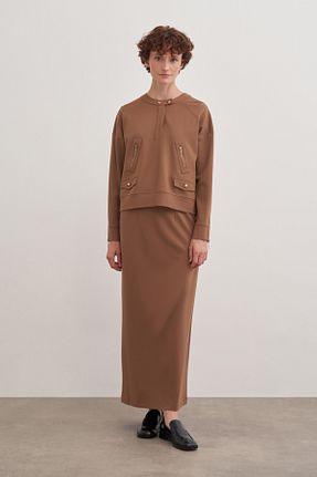 دامن حجاب قهوه ای زنانه Relaxed Aker - کد 852667193