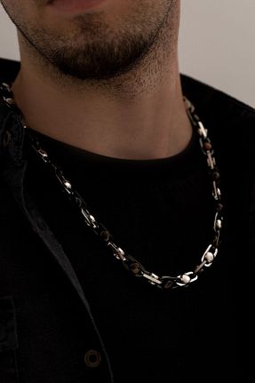 گردنبند استیل ( فولاد ) مشکی زنانه استیل (فولاد) vogutima - کد 874073775