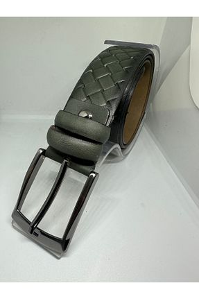کمربند خاکی مردانه چرم خالص Yurtsever - کد 872989650