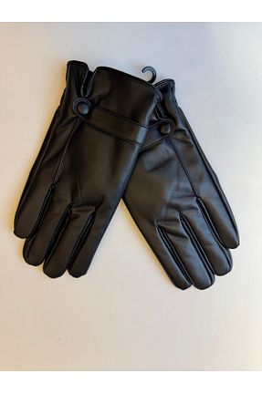 دستکش مشکی مردانه چرم مصنوعی Ermas - کد 874092400
