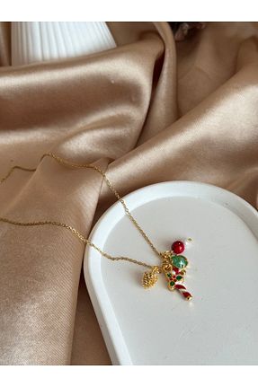 گردنبند استیل ( فولاد ) قرمز زنانه استیل (فولاد) Nour Co - کد 874096353