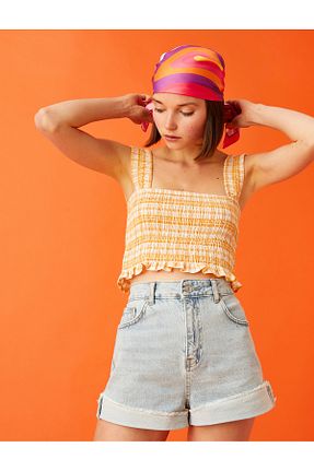 رکابی نارنجی زنانه یقه مربعی Koton - کد 300926230