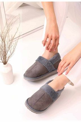 پاندوف طوسی زنانه پارچه ای Behtah Kundura - کد 873299593