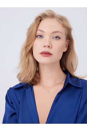 گردنبند نقره طوسی زنانه 925 عیار orchards - کد 874137391