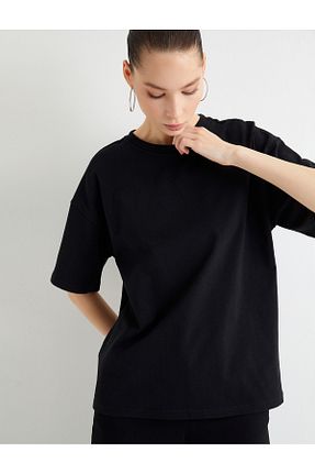 تیشرت مشکی زنانه اورسایز Koton - کد 804493874
