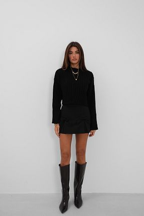 پلیور مشکی زنانه ساده Black Fashion - کد 874341166