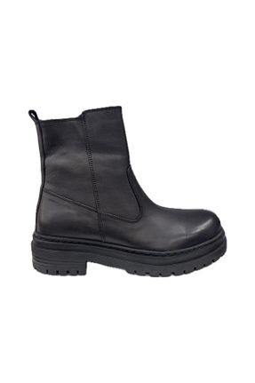بوت / نیم بوت مشکی زنانه چرم خالص MP - کد 874173297