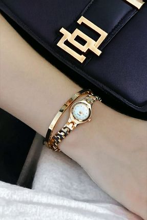 ساعت مچی طلائی زنانه زیر 20 میلی متر DARK BLANC - کد 337169011