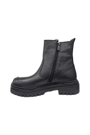 بوت / نیم بوت مشکی زنانه چرم خالص MP - کد 874173297