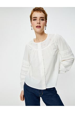 پیراهن سفید زنانه رگولار Koton - کد 844188473