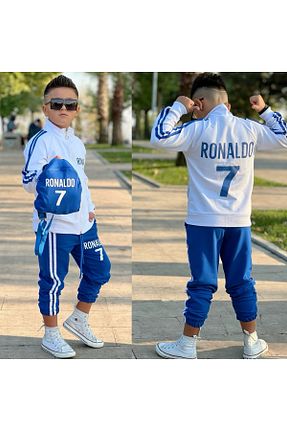 ست گرمکن آبی بچه گانه پاچه زیپ دار demir kids - کد 878551285