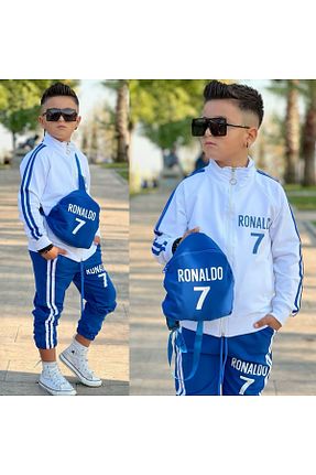 ست گرمکن آبی بچه گانه پاچه زیپ دار demir kids - کد 878551285