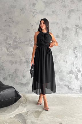 لباس مشکی زنانه بافتنی XXL BUTİK - کد 874191060