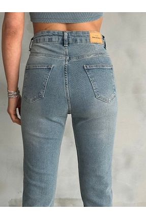 شلوار جین طوسی زنانه پاچه تنگ XXL BUTİK - کد 874188340