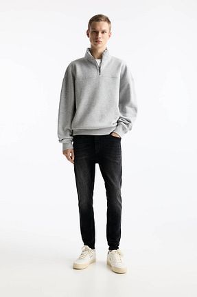 شلوار جین طوسی مردانه پاچه لوله تفنگی Pull & Bear - کد 874229783