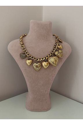 گردنبند جواهر رنگی زنانه برنجی YENGEÇ - کد 874193960