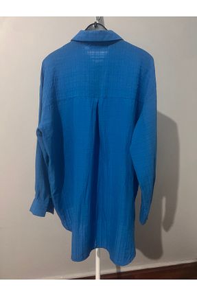 پیراهن آبی زنانه رگولار NES BUTİK - کد 874202187