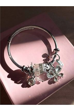 دستبند استیل (فولاد) سفید زنانه استیل (فولاد) Snartun - کد 741957484