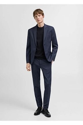 شلوار آبی مردانه پلی استر MANGO Man - کد 856980547