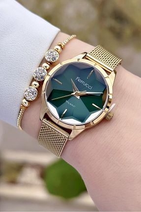 ساعت مچی طلائی زنانه 31-35 میلی متر Ferrucci - کد 874287806