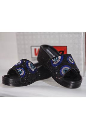 دمپائی مشکی زنانه چرم مصنوعی ŞAHGÜL - کد 874317854