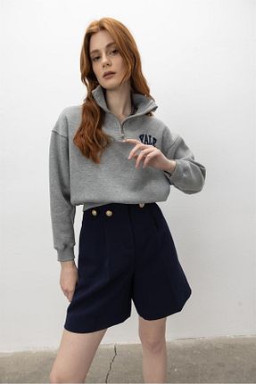 سوئیشرت طوسی زنانه چاپی TUBİA - کد 697028022