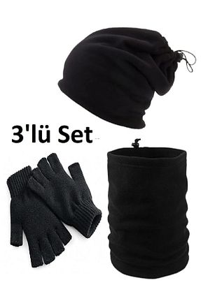 کلاه پشمی مشکی زنانه پلی استر İşnar Moda - کد 874348001