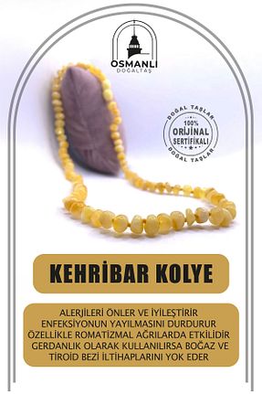 گردنبند جواهر زرد زنانه سنگ طبیعی OSMANLI DOĞAL TAŞ - کد 796339187
