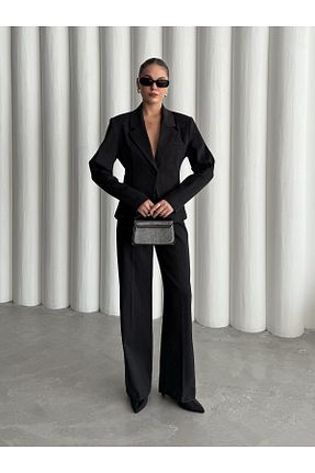 ست بالاتنه و پائین تنه مشکی زنانه بافتنی Laluvia - کد 874672755