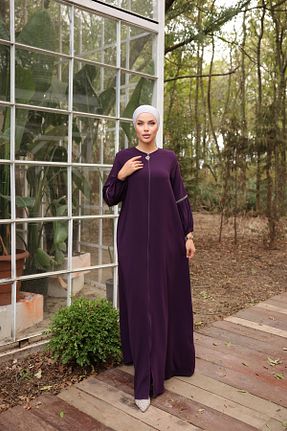 کلاه و ابایا بنفش زنانه پنبه ای Nissra - کد 788370200
