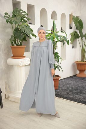 کلاه و ابایا طوسی زنانه %100 پنبه Nissra - کد 771466057