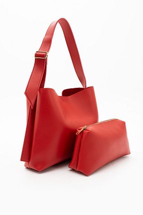 کیف دوشی قرمز زنانه چرم مصنوعی NBİBAGS - کد 837761098