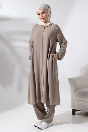 لباس حجاب قهوه ای زنانه اورسایز ihvanonline - کد 806449179